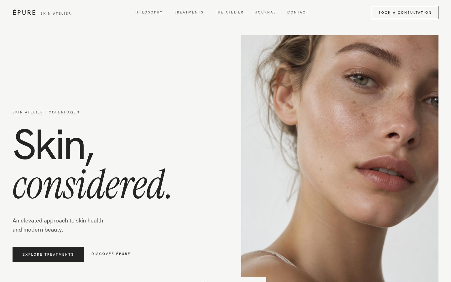 ÉPURE — desktop website screenshot