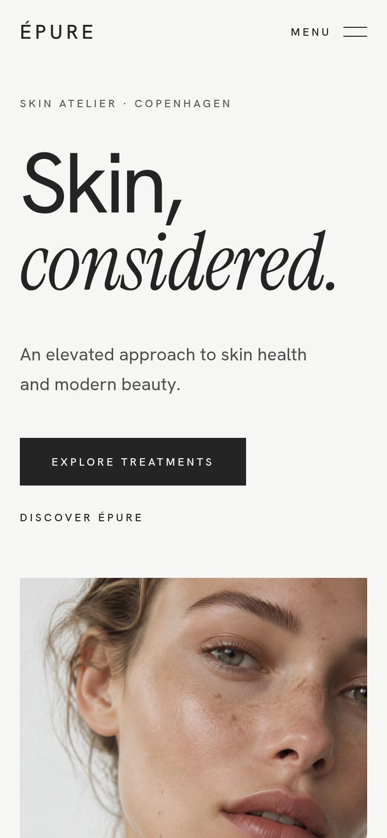 ÉPURE — mobile website screenshot