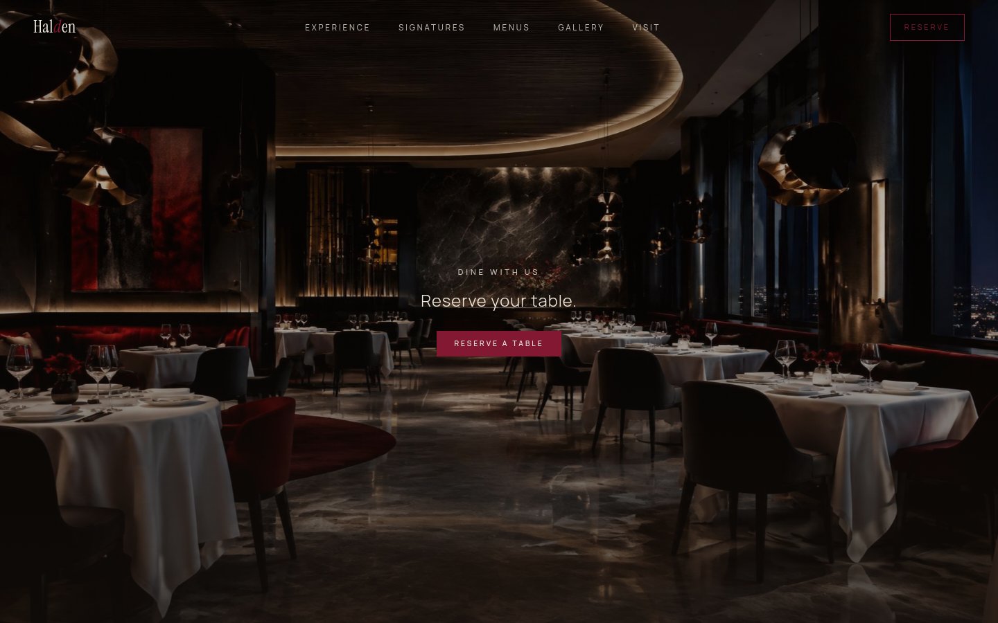 HALDEN — desktop website screenshot