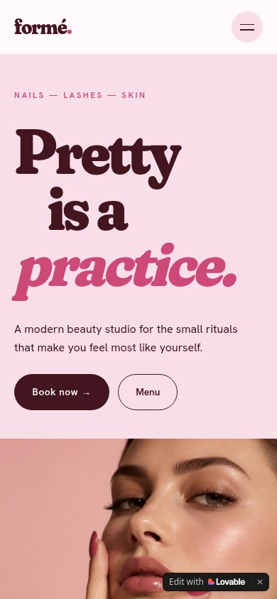 FORMÉ — mobile website screenshot