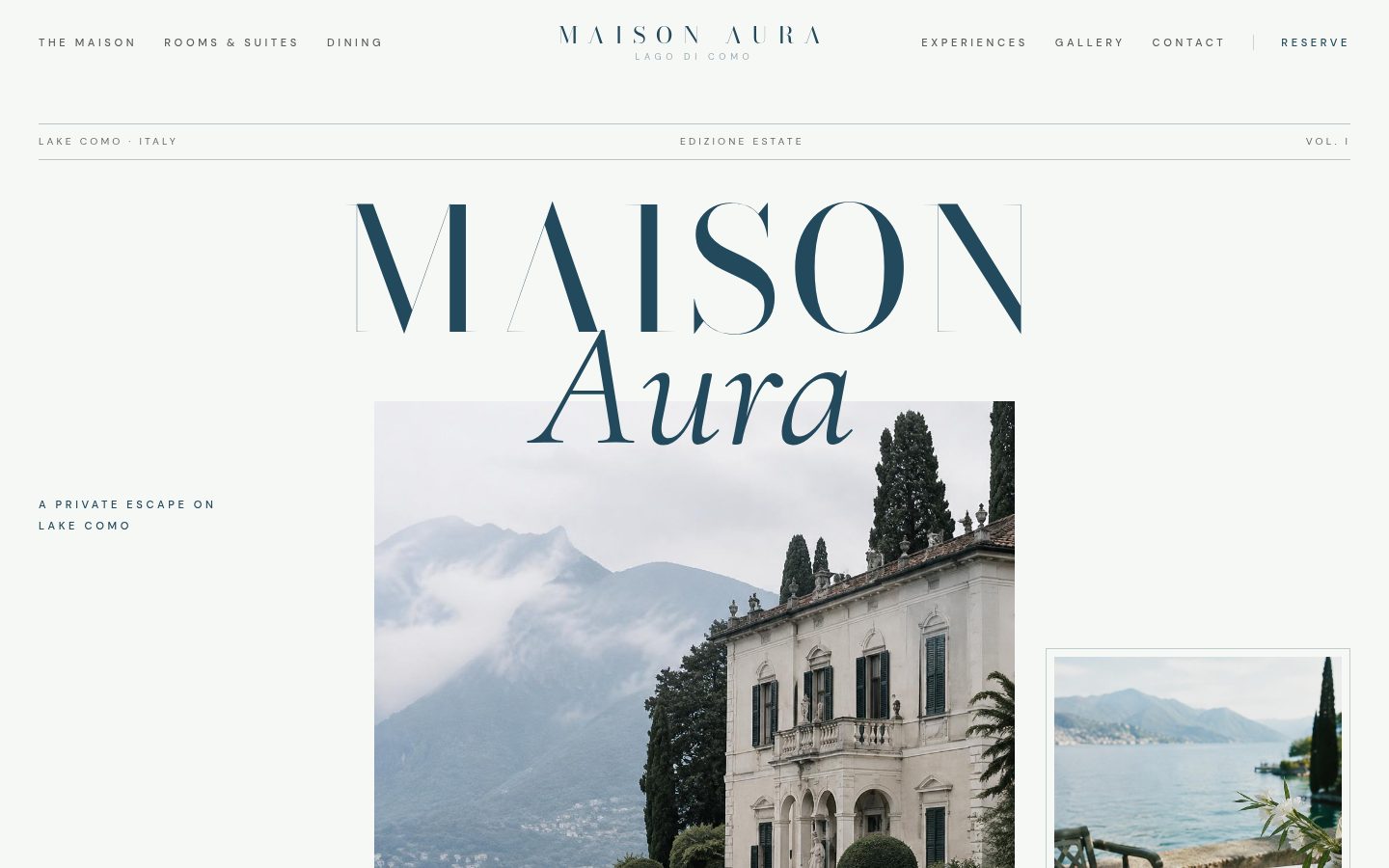 MAISON AURA — desktop website screenshot